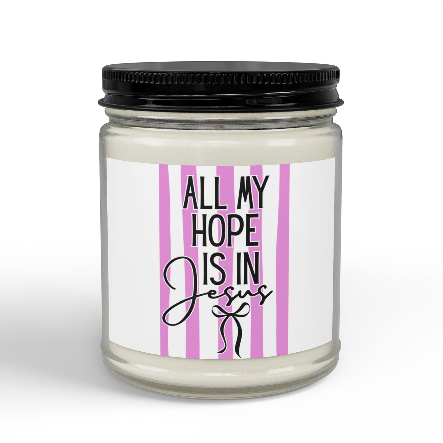 Scented Soy Candle — “All My Hope Is In Jesus” Amber Jar (4oz & 9oz)